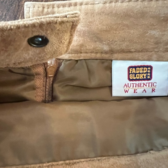 Vintage brown Leather suede skirt Faded Glory size S EUC Yellowstone - Picture 2 of 6